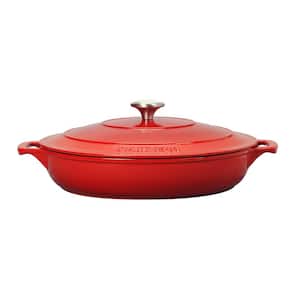 MARTHA STEWART 5 qt. Enameled Cast Iron Round Dutch Oven in Red with Lid  985118775M - The Home Depot