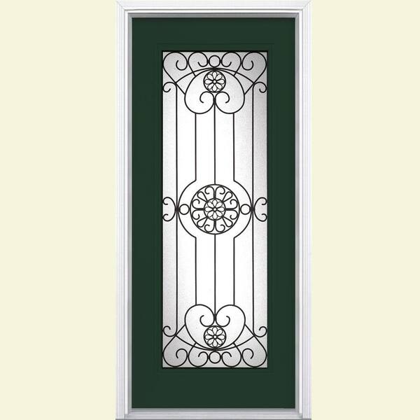 Masonite Santa Maria Full Lite Painted Steel Prehung Front Door with Brickmold-DISCONTINUED