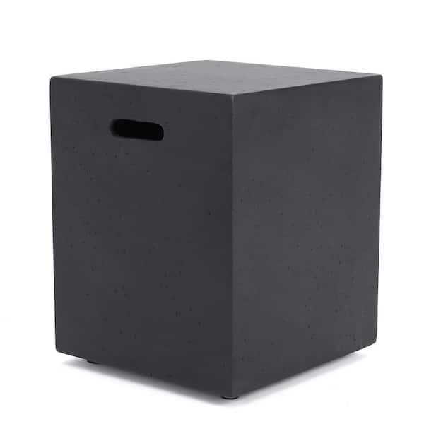 Unbranded Dark Grey Magnesium Oxide Lightweight Concrete Outdoor Side Table, Tank Holder Side Table