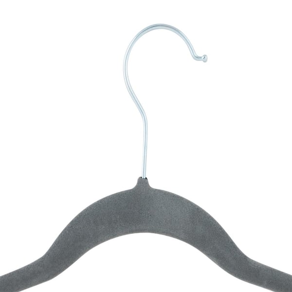 Elama Home Velvet Slim Profile Heavy Duty Felt Hangers With Swivel Hooks  Gray Pack Of 30 Hangers - Office Depot
