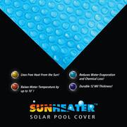 Heavy Duty Pool Solar Blanket 12 ft. x 20 ft. Rectangular Blue In Ground Solar Pool Cover 12 Mil