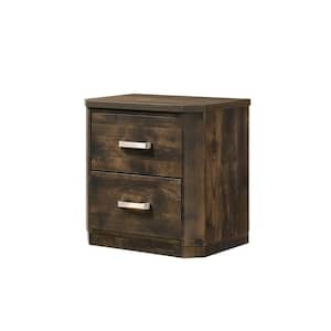 22 in. L x 16 in. W x 24 in. H Gray Finish Front and Back English Dovetail Wooden Sled Base Nightstand with 2-Drawer