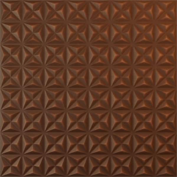 Ekena Millwork 19-5/8"W x 19-5/8"H Coralie EnduraWall Decorative 3D Wall Panel, Aged Metallic Rust (Covers 2.67 Sq.Ft.)