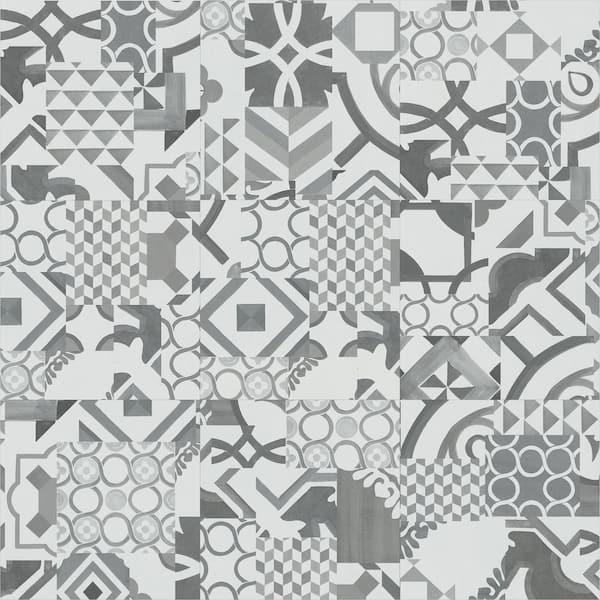 Lifeproof Atascosa Gray Geo Tile 18 in. W x 18 in. L Luxury Vinyl Plank Flooring (22.5 sq. ft.)