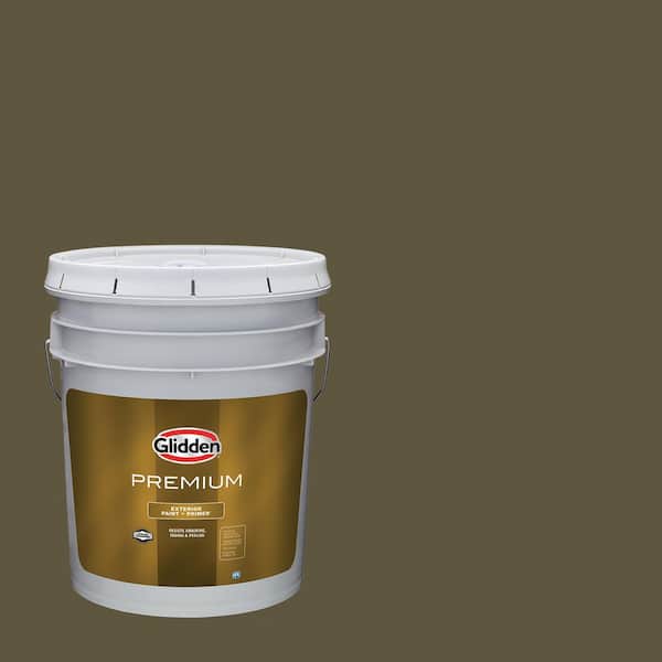 Glidden Premium 5 gal. PPG1027-7 Grapevine Satin Exterior Latex Paint
