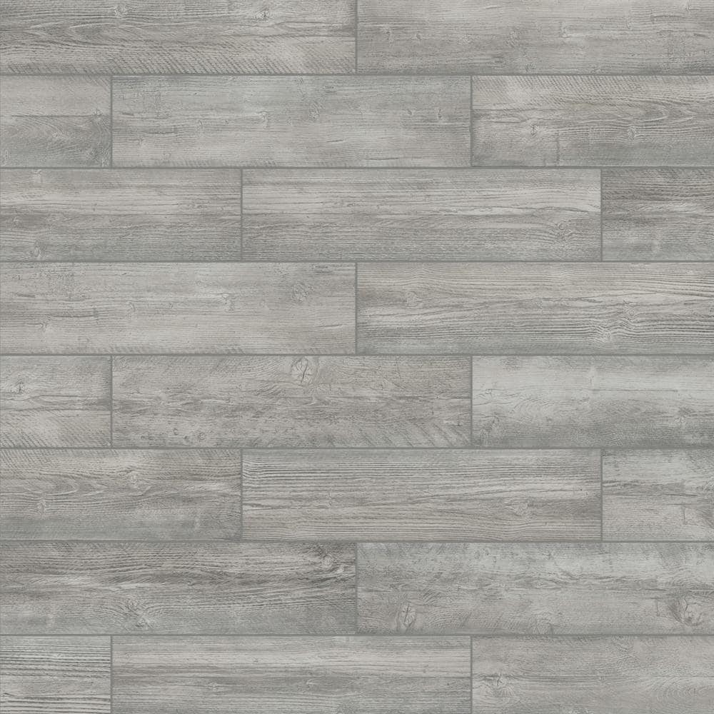 Florida Tile Home Collection Tahoe Cedar Gray 6 in. x 24 in. Porcelain ...