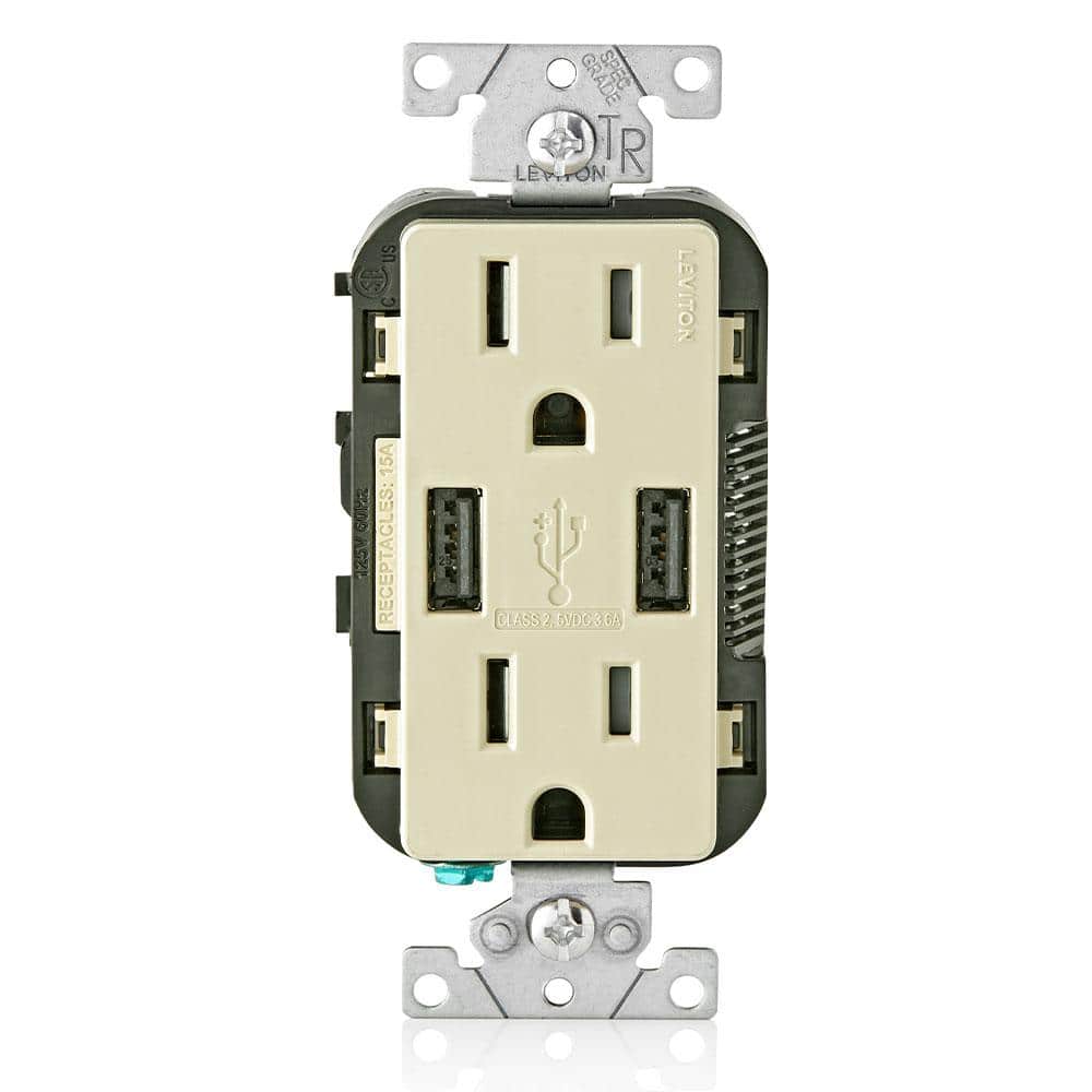 Leviton Ivory 4-Outlet Adapter Child/Tamper Resistant 3-Wire Grounding 15A-125V 