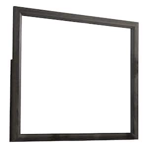 35 in. x 39 in. Modern Rectangle Wooden Framed Gray Decorative Mirror