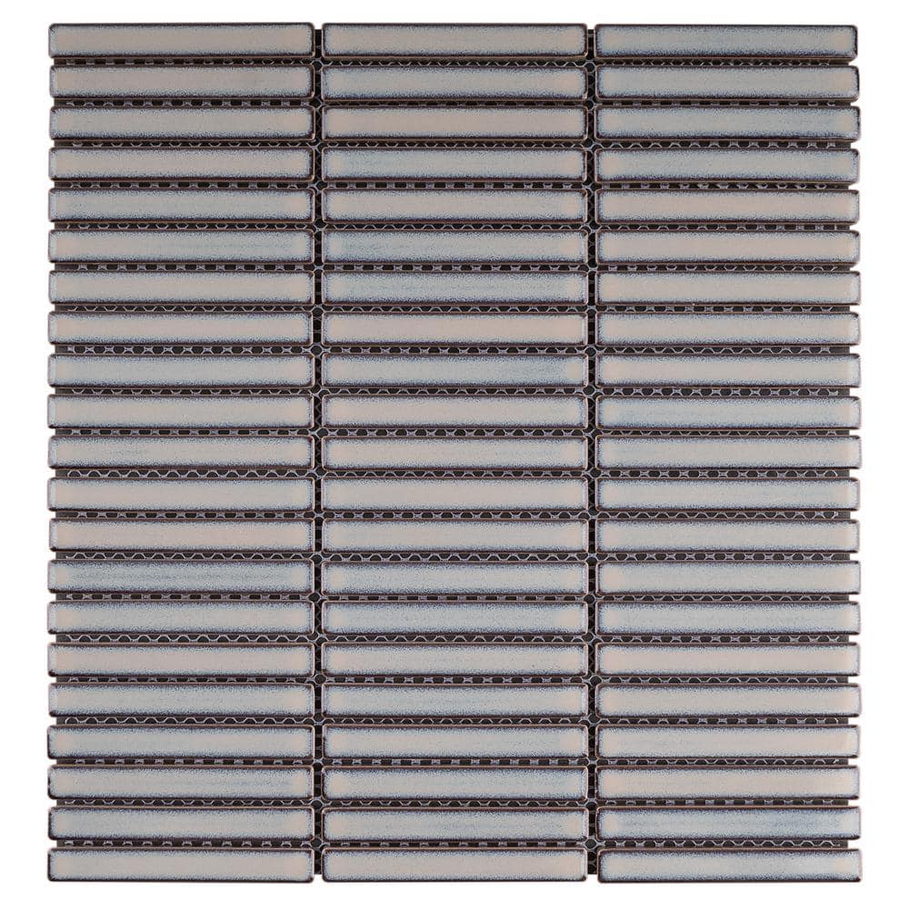 Porcetile Reactive Blue Gray 11.2 in. x 11.91 in. Glossy Porcelain Mosaic Tile Sample price history on PriceWatchPro
