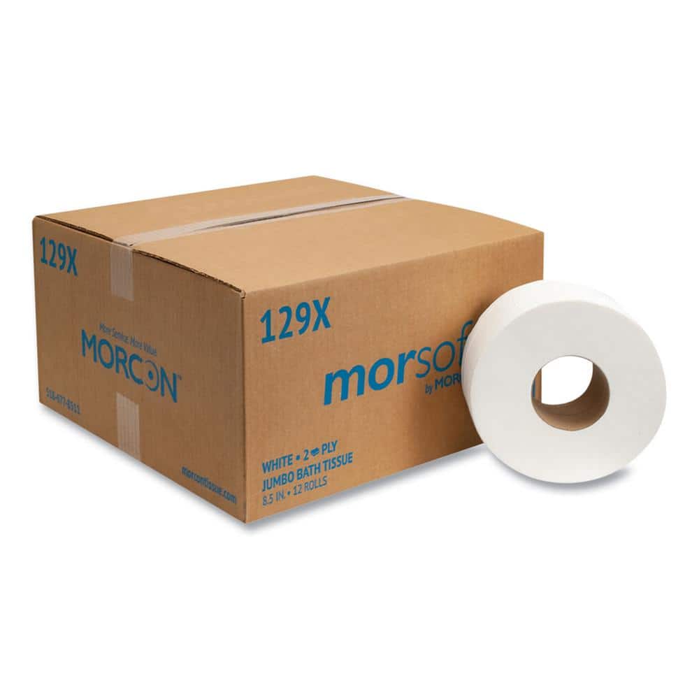 500 ft. 2-Ply Jumbo White Toilet Paper Septic Safe (12/Carton)