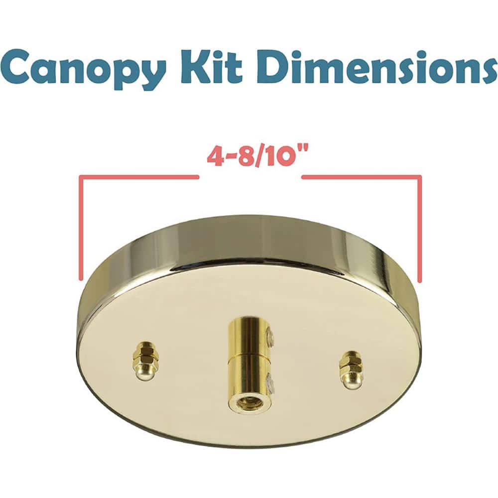 Brass 4.75" Round Light Fixture Canopy Kit, 2 Pack