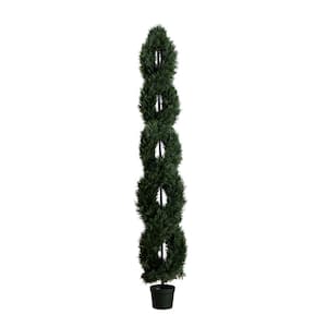 8 ft. Double Pond Cypress Spiral Topiary UV resistant (Indoor/Outdoor)