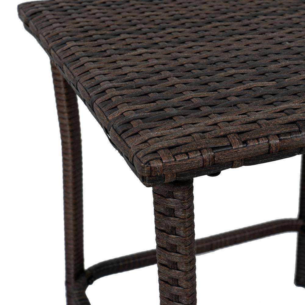 Coffee and Beige 3-Piece Wicker Patio Bistro Set