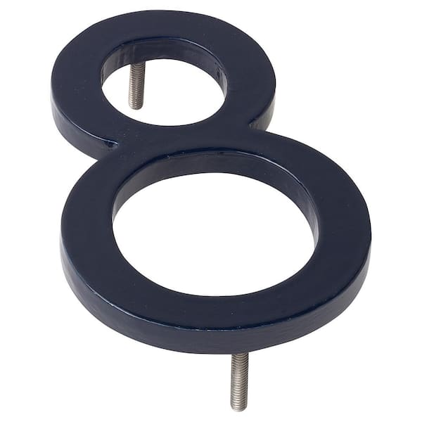 Montague Metal Products 4 in. Navy Aluminum Floating or Flat Modern House Number 8