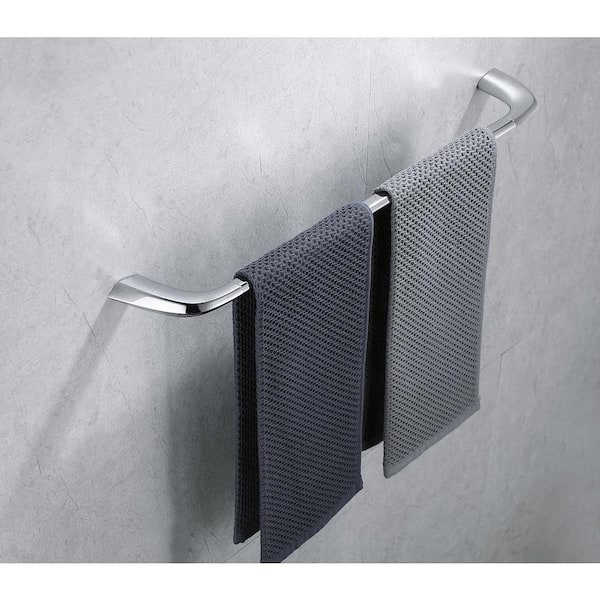 Bathroom 24 in. Wall Mounted Towel Bar Spot Resist Towel Holder in Polished Chrome (2-Pack)