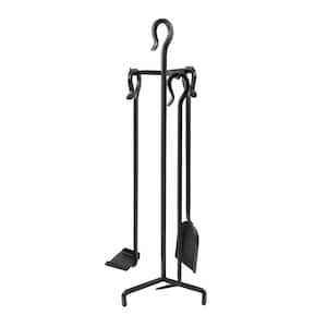 33 in. Tall 4-Piece Black Berlin Fireplace Tool Set