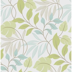 Blue and Green Meadow Blue and Green Wallpaper Sample