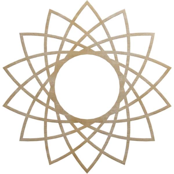 0.25 in. x 36 in. x 36 in. Wood (Hickory) Medallion Moulding
