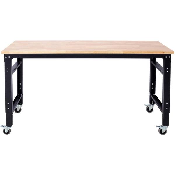 60 in.W Rolling Workbenches for Garage - Adjustable Height, Workshop ...