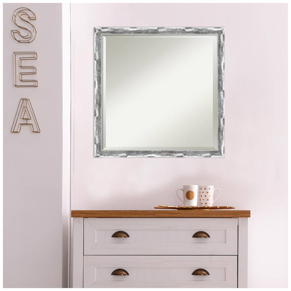 Rectangular Silver Beveled Bathroom Vanity Mirror