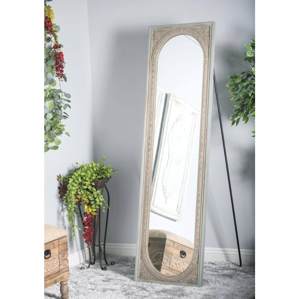Boho Chic Carved Wood Full Length Floor Mirror