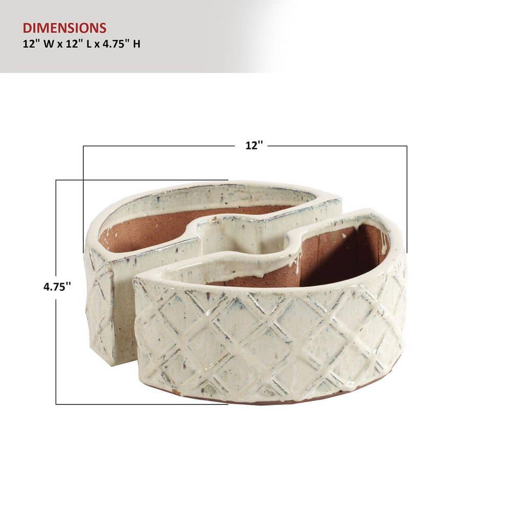 Crema Ceramic Half Moon Umbrella Planter Set
