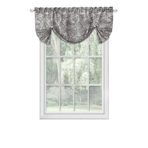 Charlotte 17 in. L Polyester Window Curtain Valance in Grey