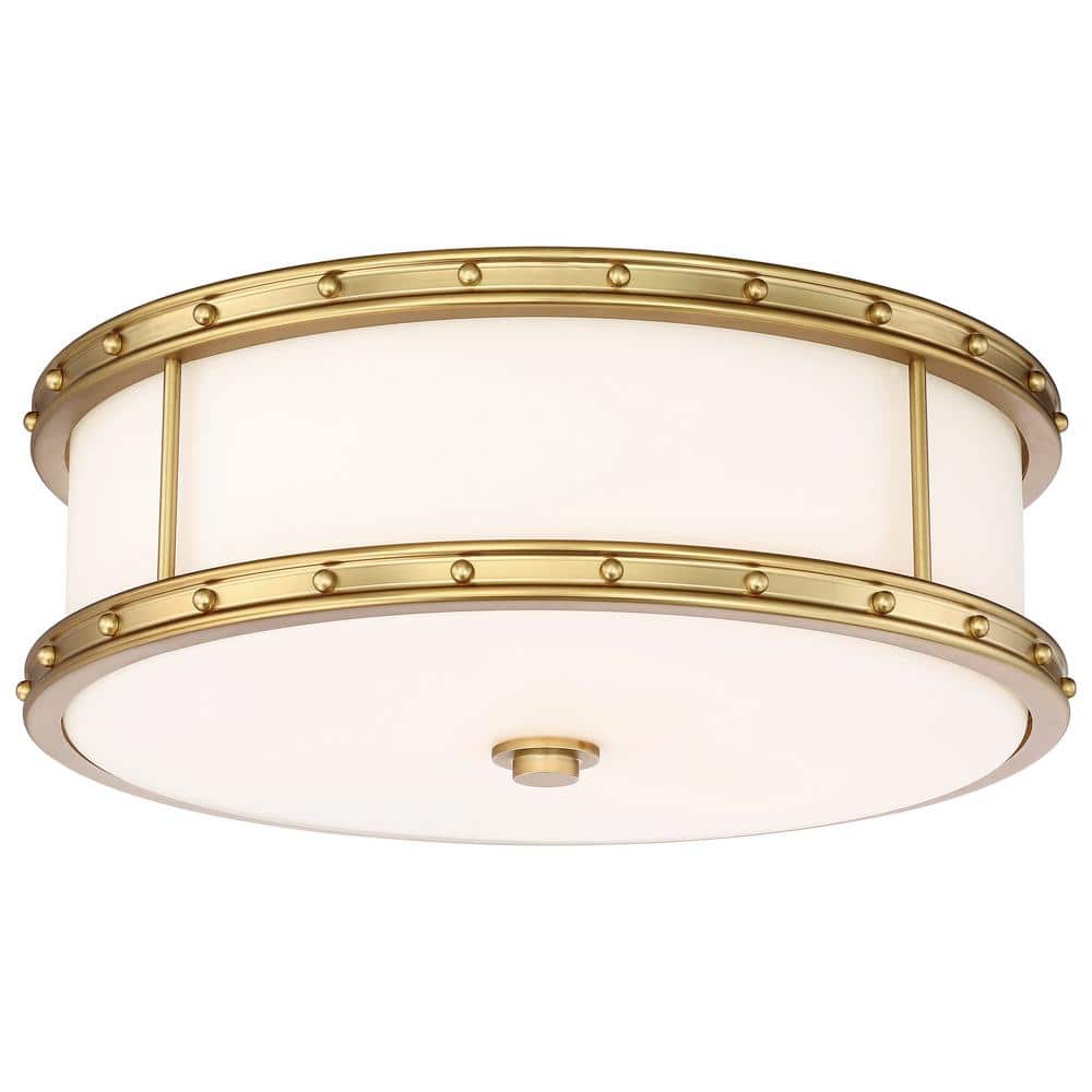 Liberty Gold Brushed Nickel 1-Light LED Drum Flush Mount