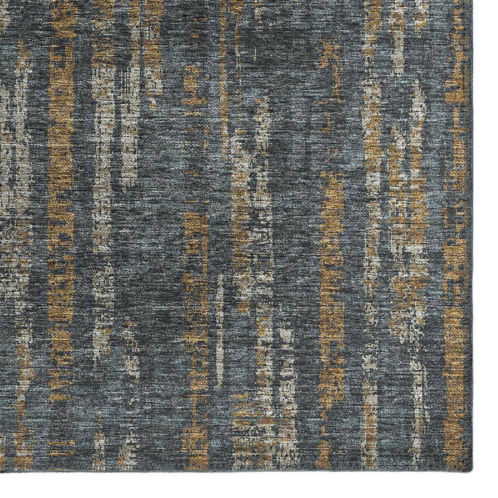 Gray and Gold Abstract Flat Woven Synthetic Rug 3' x 5'