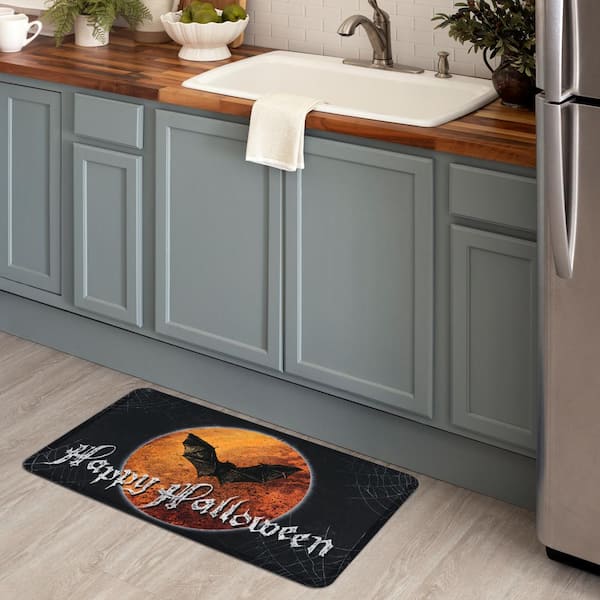Happy Halloween Moon Multi 1 ft. 6 in. x 2 ft. 6 in. Kitchen Mat