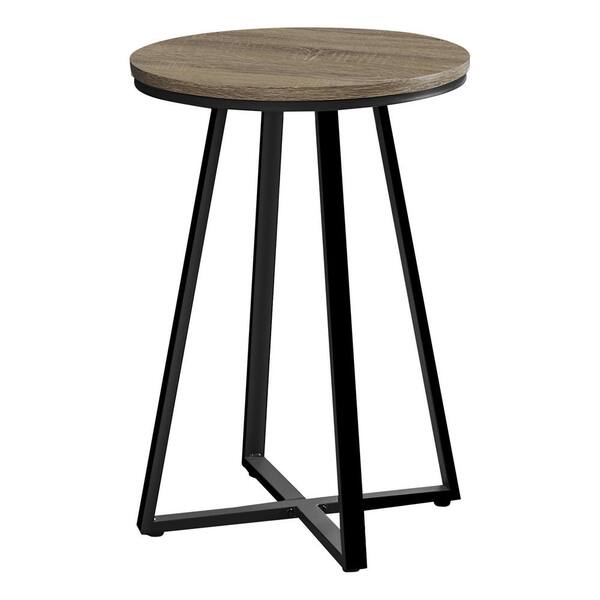 15.75 in. Dark Taupe Round Particle Board End Table HD 2177 The Home