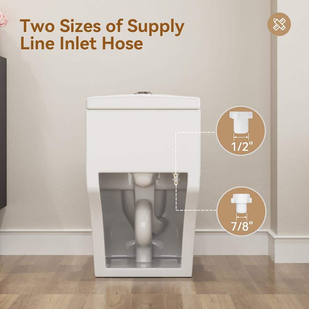 Greta White Elongated One-Piece Dual Flush Toilet