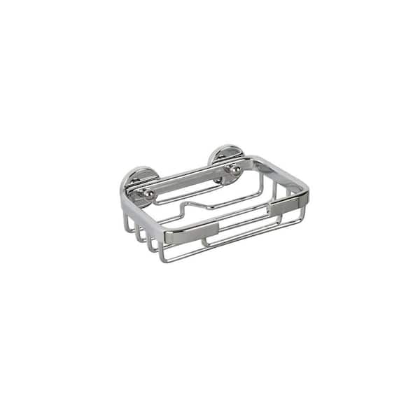 Croydex Aluminum 1.5 in. H x 5.25 in. W x 3.5 in. D Slim Soap Dish in Chrome