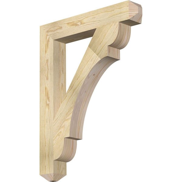 Ekena Millwork 4 in. x 34 in. x 26 in. Douglas Fir Olympic Craftsman Rough Sawn Bracket