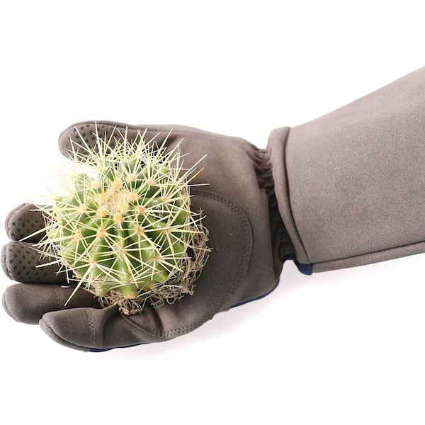 Misopily Thorn Proof Faux Suede Forearm Protection Garden Gloves for Pruning Bush Blackberry Cactus Heavy Duty 1 Pair