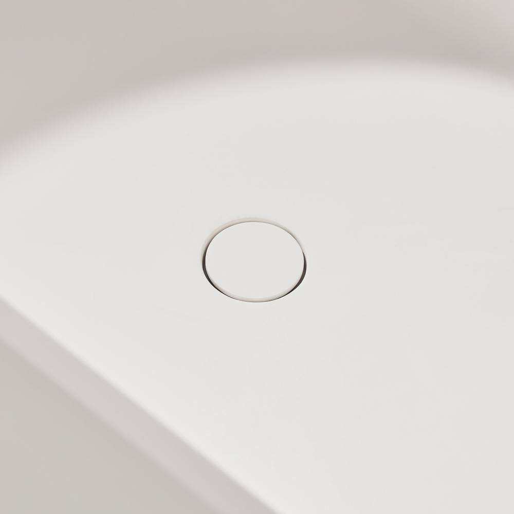 67" Matte White Stone Resin Freestanding Soaking Bathtub with Pop Up Drain