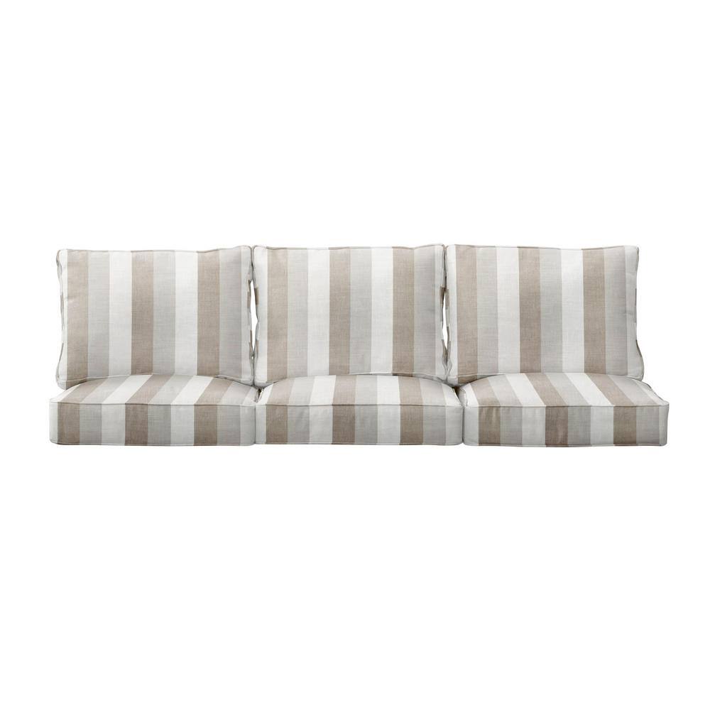 27 in. x 23 in. Deep Seating Indoor/Outdoor Couch Cushion Set in Sunbrella Direction Linen price history on PriceWatchPro