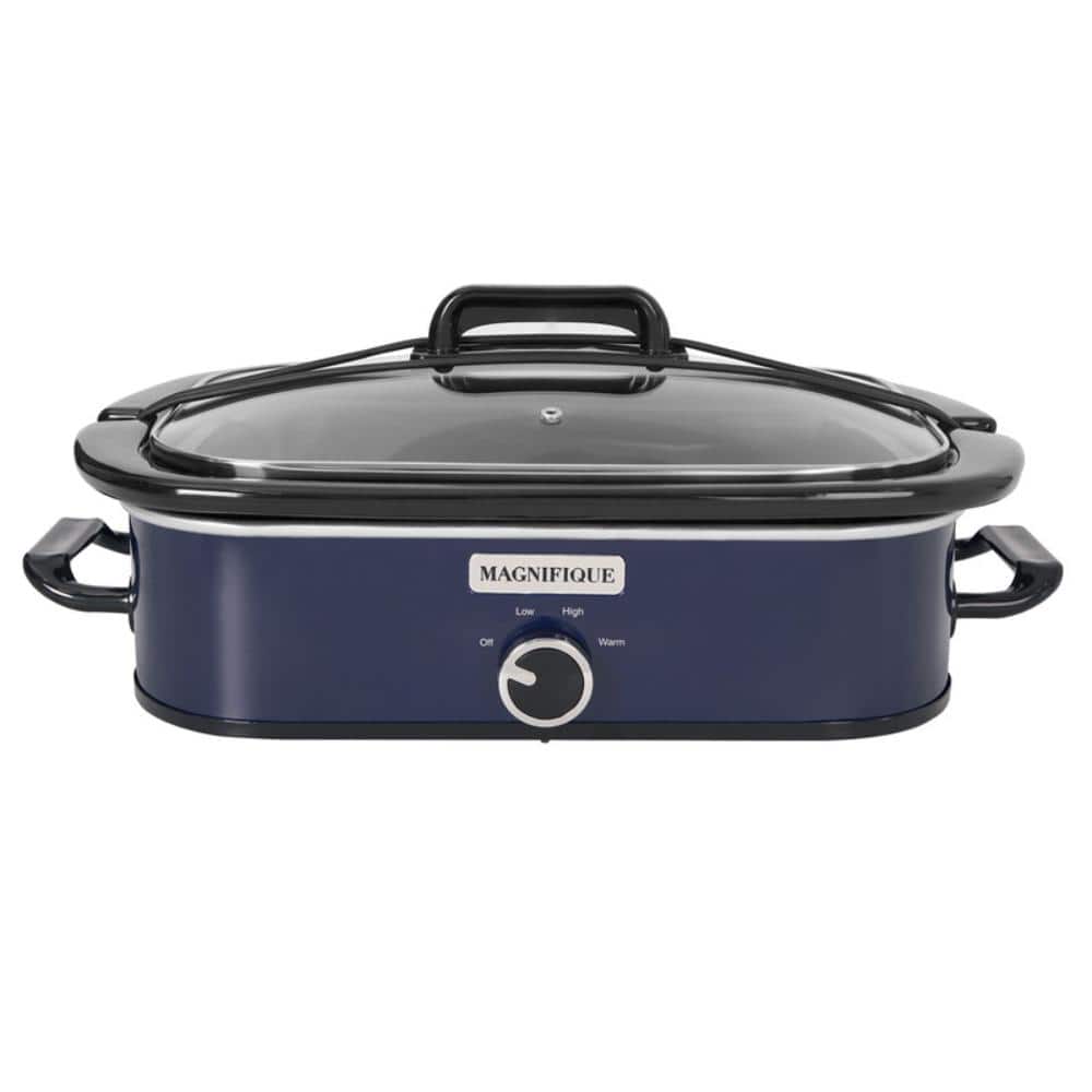 4 Quart Blue Rectangular Manual Slow Cooker with Classic Ceramic Pot for Daily diet, Dishwasher Safe price history on PriceWatchPro