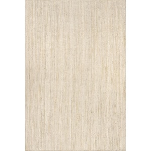 Rigo Chunky Loop Jute Off-White 10 ft. Farmhouse Square Rug