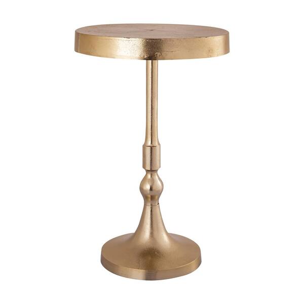 Unbranded Holloway 13 in. Gold Round Metal Accent Table