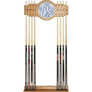 University of Kentucky 30 in. Wood Billiard Cue Rack with Mirror