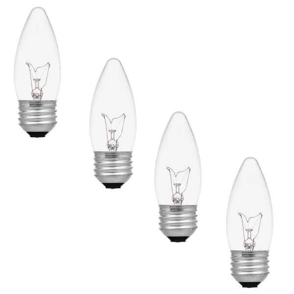 Sylvania 40-Watt Double Life B10 Incandescent Light Bulb (4-Pack)-10605 ...