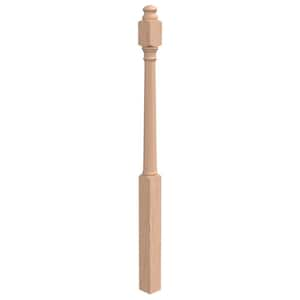 Stair Parts 4942 54 in. x 3 in. Unfinished Red Oak Mushroom Top Newel Post for Stair Remodel