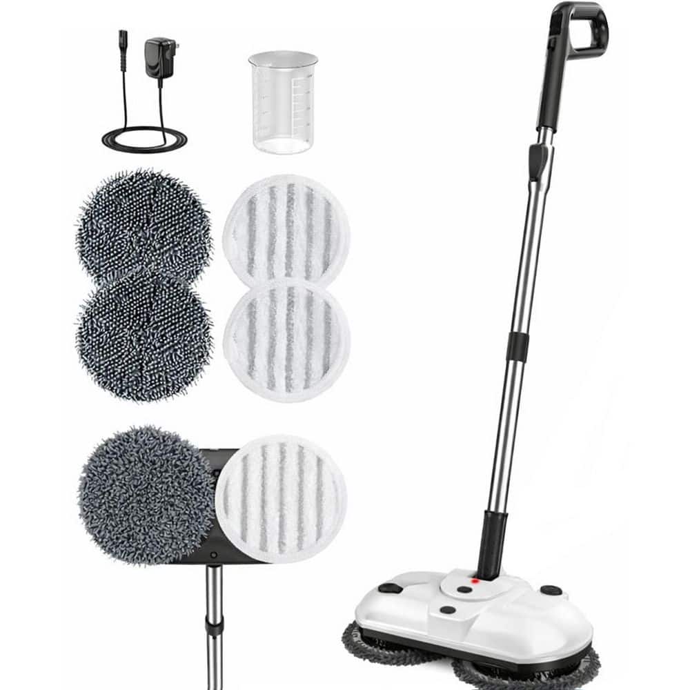 Cordless Electric Spin Mop, Quiet Floor Cleaner with Water Spray for Hardwood, Tile, Laminate, Vinyl Surfaces in White price history on PriceWatchPro