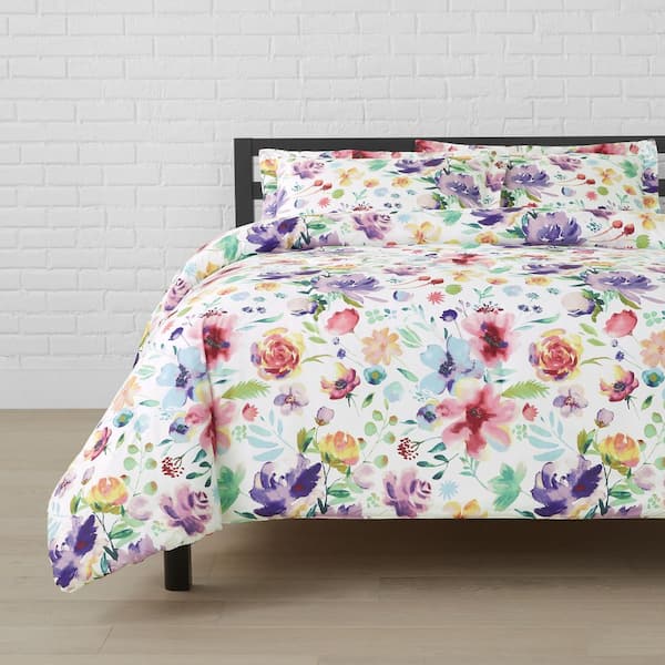 StyleWell Emme 3-Piece Multi-Color Bright Floral Full/Queen Comforter Set  YYBTC0707 F/Q - The Home Depot