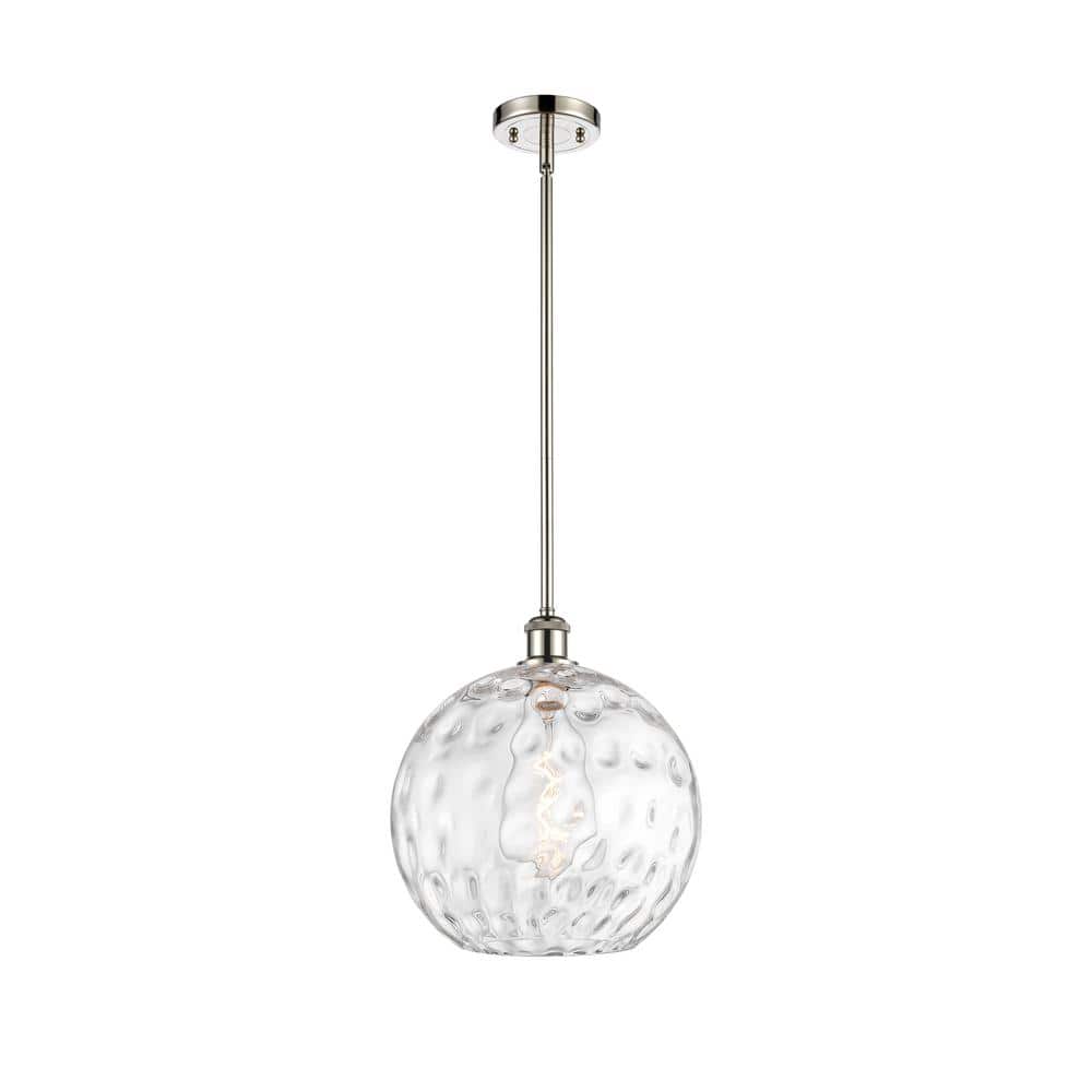 Athens Water Glass 60-Watt 1 Light Polished Nickel Shaded Mini Pendant Light with Clear glass Clear Glass Shade price history on PriceWatchPro