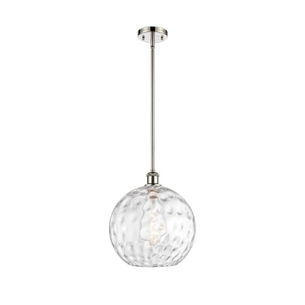 Innovations Athens Water Glass 60-Watt 1 Light Polished Nickel Shaded Mini Pendant Light with Clear glass Clear Glass Shade