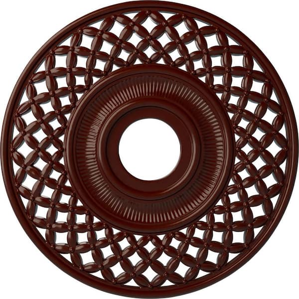 Ekena Millwork 1-1/4" x 22-1/4" x 22-1/4" Polyurethane Robin Ceiling Medallion, Brushed Mahogany