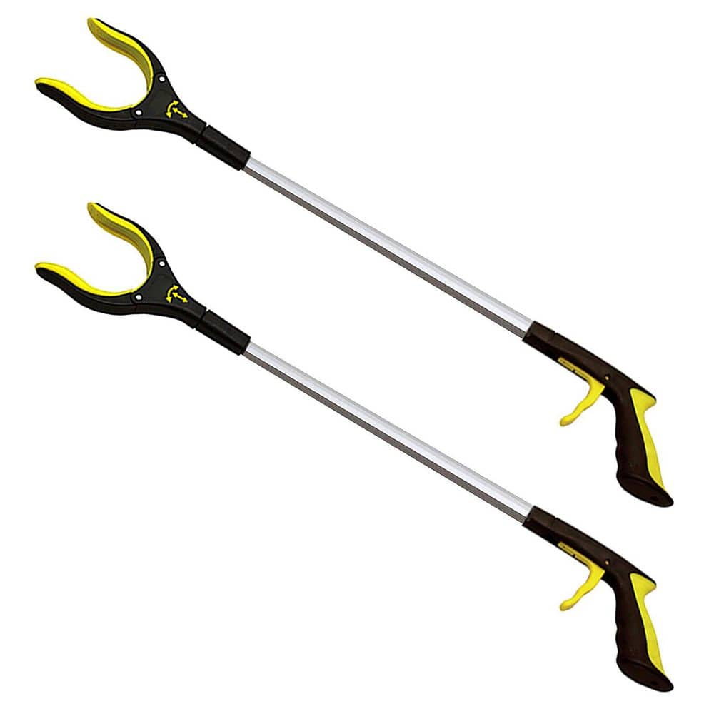 34 in. Extra Long Grabber Reacher Rotating Jaw Mobility Aid Reaching Assist Tool Yellow (2-Pack) price history on PriceWatchPro