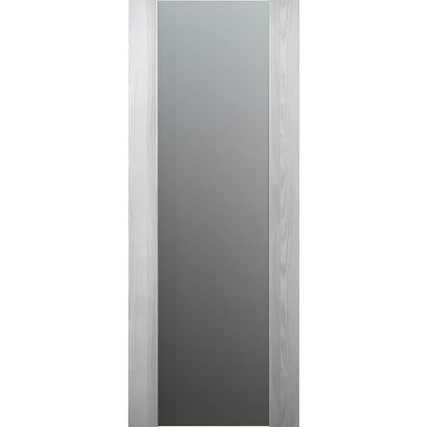 Belldinni Vona_202 36" x 80 in. H x 1-3/4 in. D Solid Core Full Lite Frosted Glass Ribeira Ash Prefinished Wood Door Slab